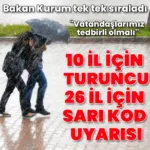 Bakan Kurum açıkladı: 10 ilde turuncu, 26 ilde sarı uyarı
