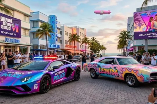 GTA 6 Tanıtımlarında Oyundaki Araçlar Miami Sokaklarına Çıktı