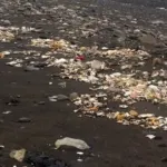 İki günlük yağmurla gelen çöpler kıyıya vurdu