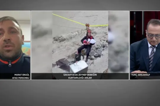 Selde mahsur kalan 8 aylık Zeynep bebek uyurken kurtarıldı! AFAD Personeli Ergül CNN TÜRK’te